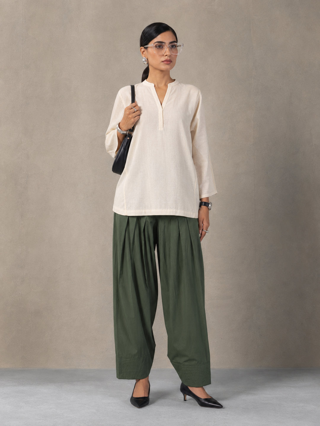 Women solid Loose fit cotton Farsi Salwar