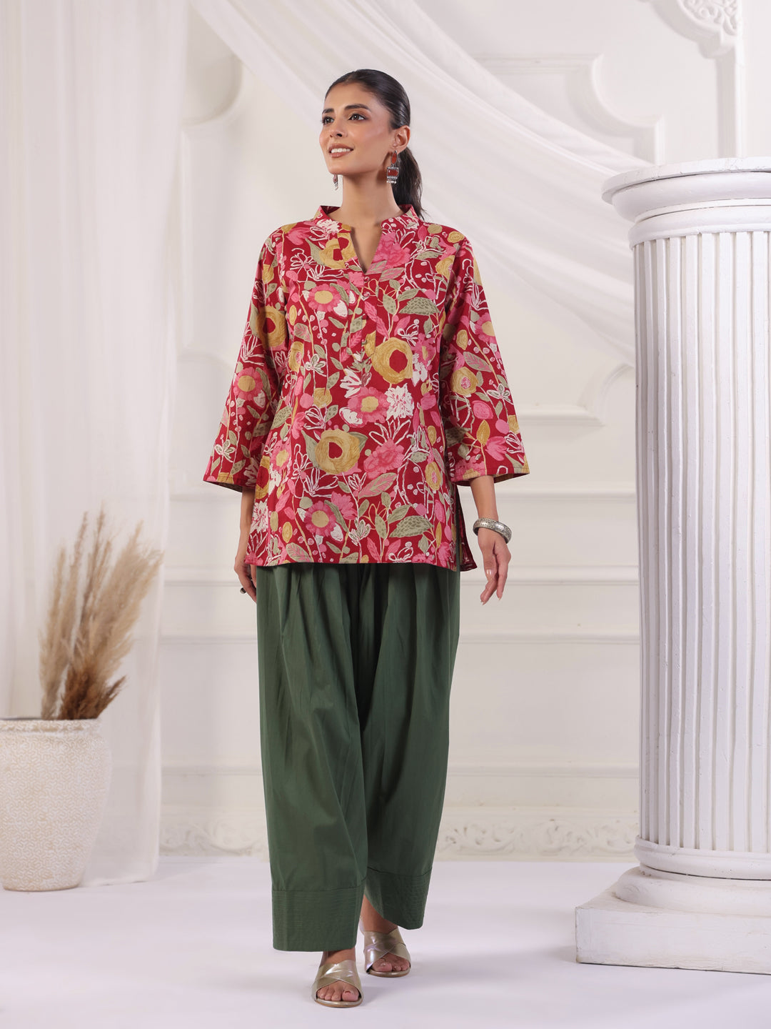 Women solid Loose fit cotton Farsi Salwar