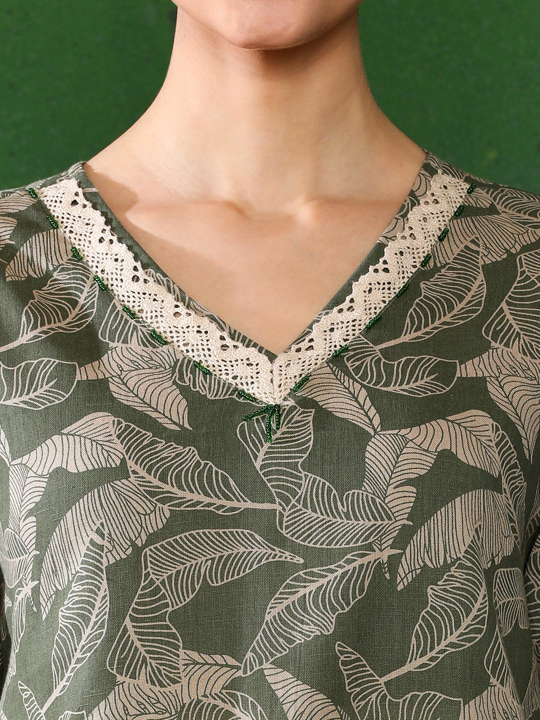 Floral Embroidered A-Line Top & Trousers Sets