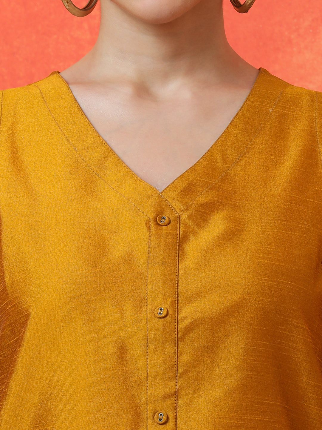 Solid Straight silk blend Kurta & Trousers Sets