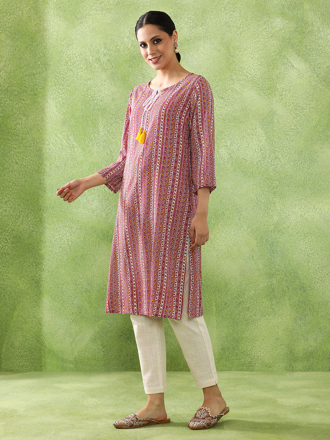 Floral Printed Straight Kurta