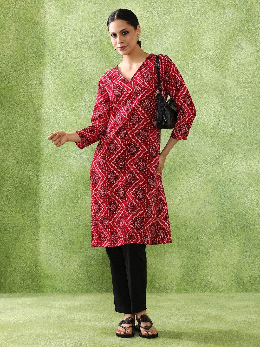 Floral Printed Straight Kurta