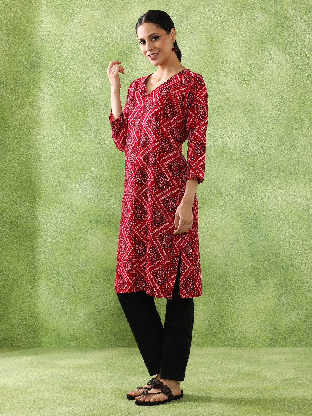 Floral Printed Straight Kurta