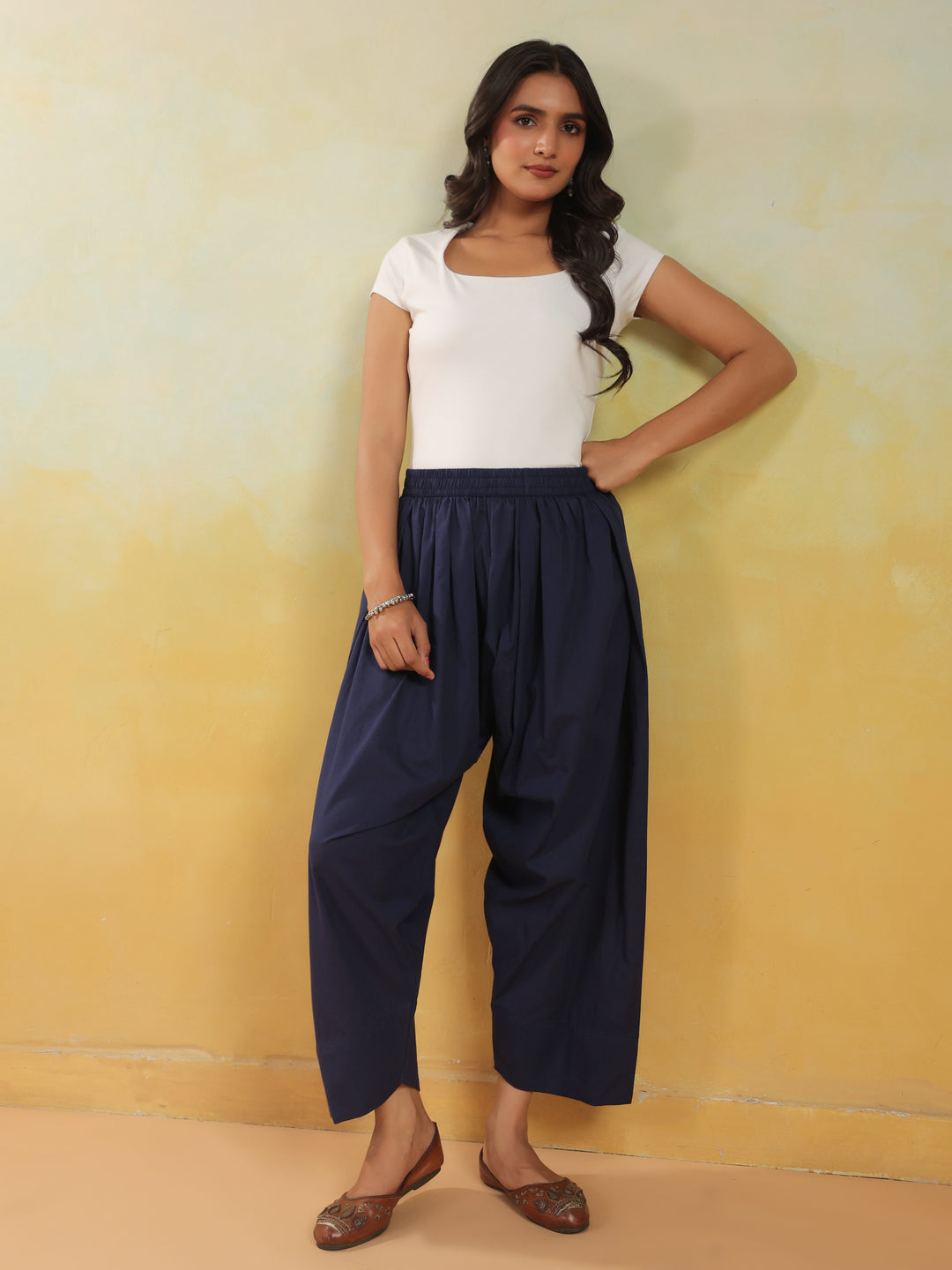 Solid Pure Cotton Farshi Salwar
