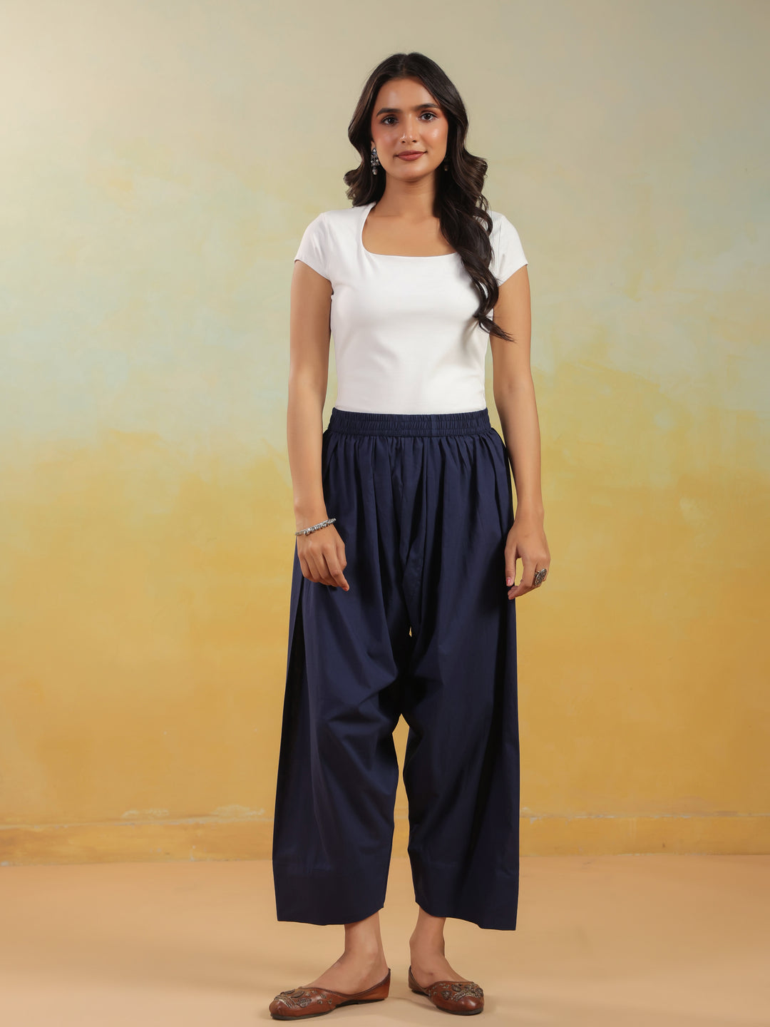 Solid Pure Cotton Farshi Salwar