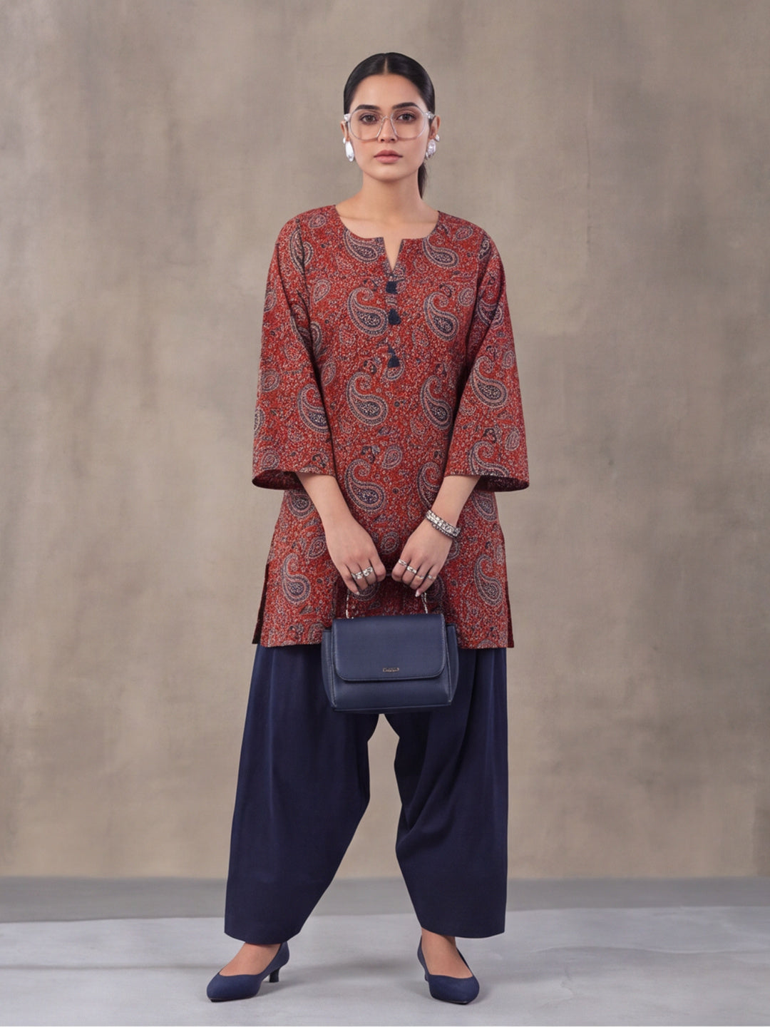 Women Straight Printed Pure Cotton Farshi Suit Sets