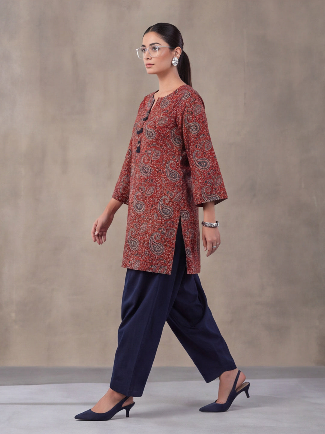 Women Straight Printed Pure Cotton Farshi Suit Sets