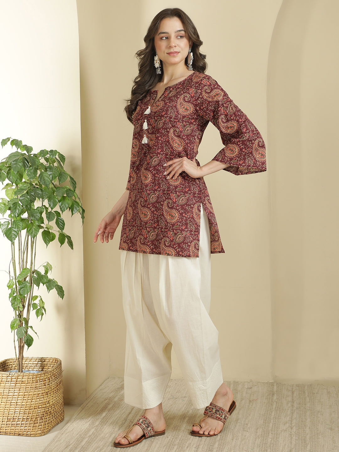 Paisley Printed Pure Cotton Farshi Suit
