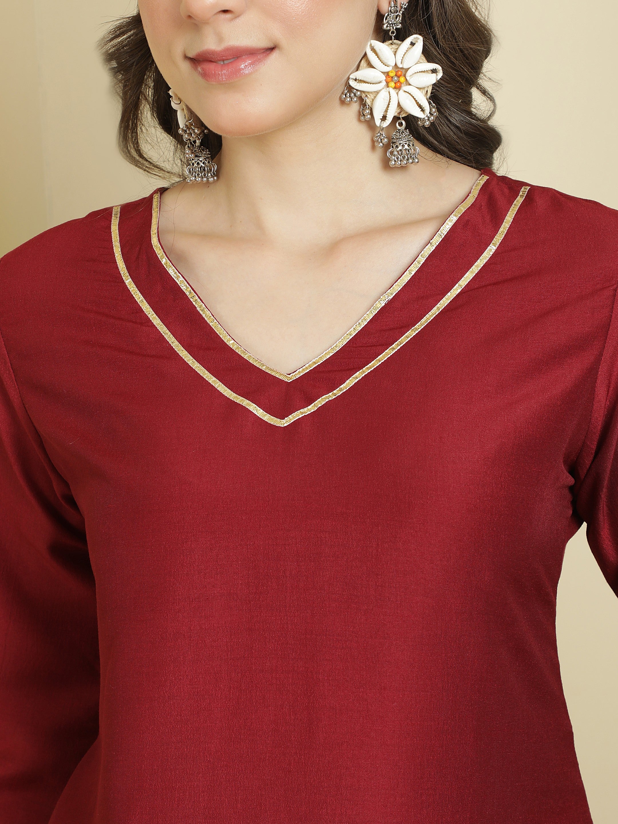Solid Silk Blend Kurts & Salwar Sets