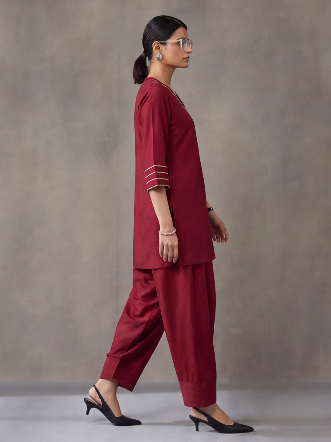 Solid Silk Blend Kurts & Salwar Sets