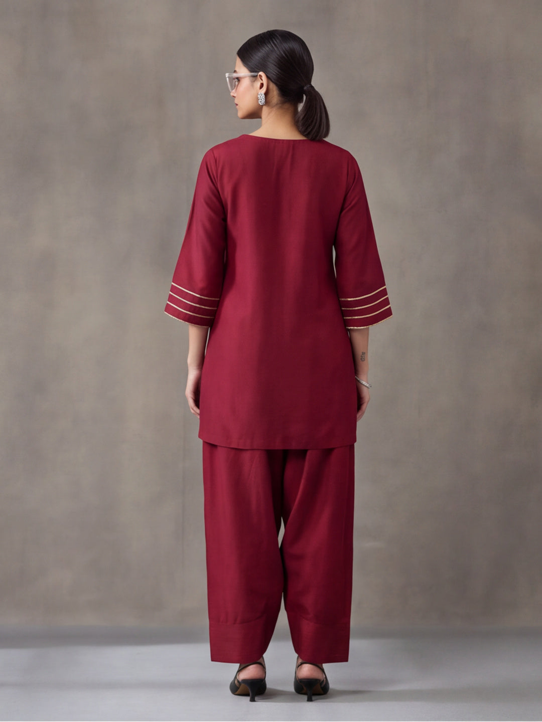Solid Silk Blend Kurts & Salwar Sets