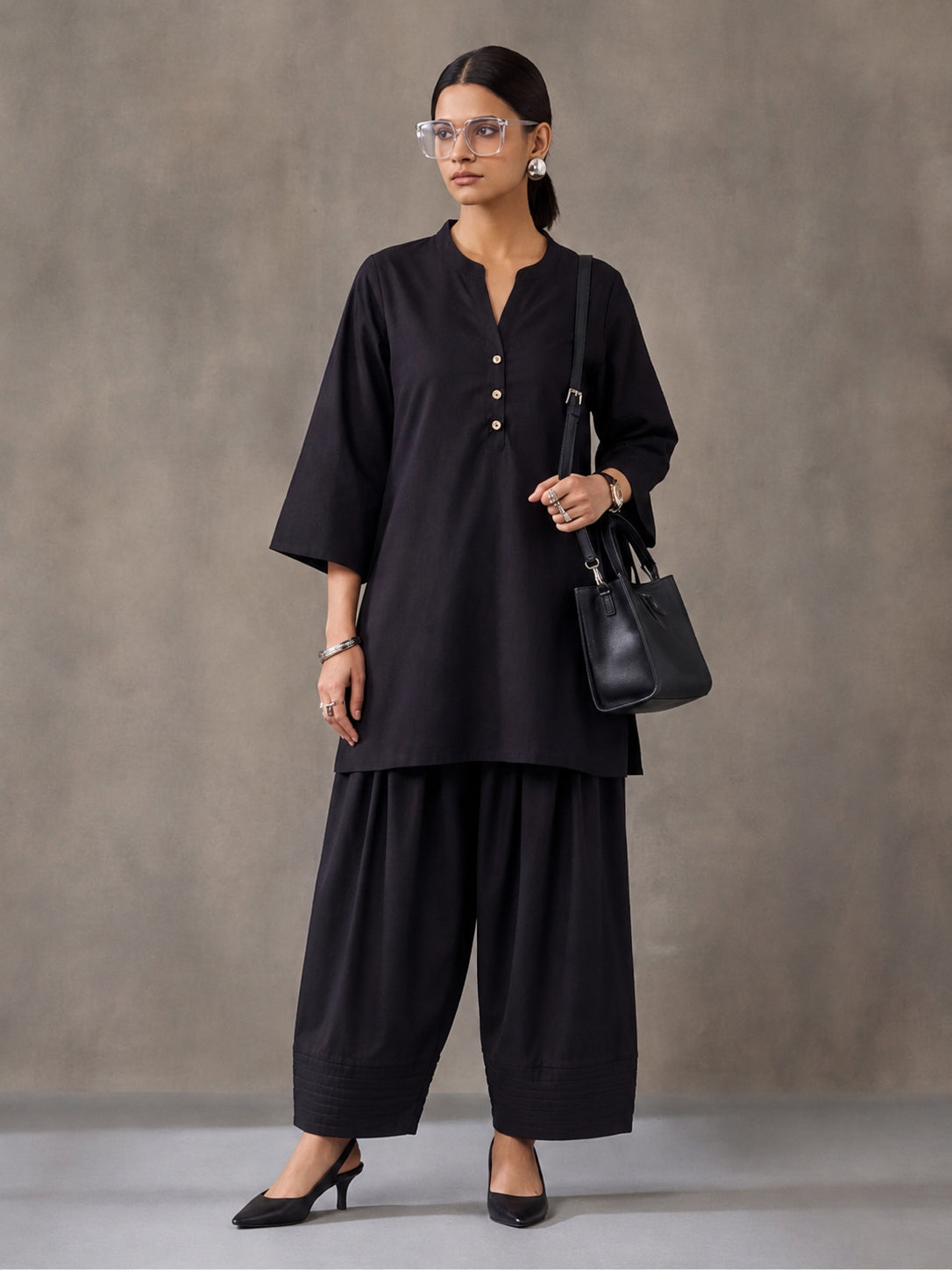 Solid Cotton Straight Kurta & Salwar Sets