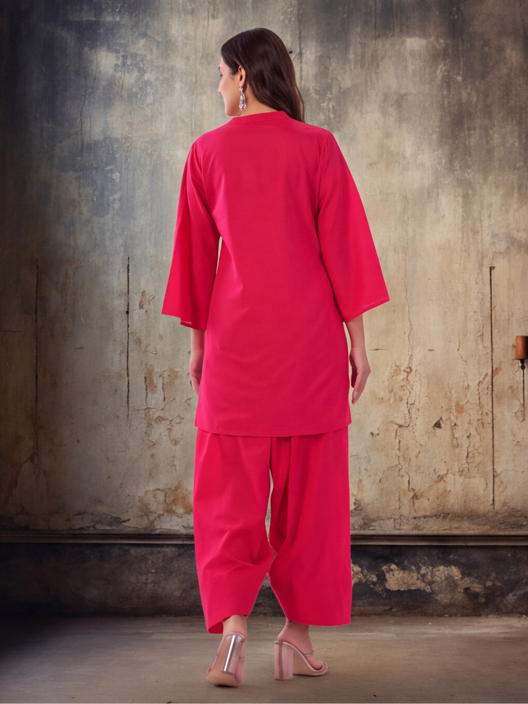 Solid Cotton Straight Kurta & Salwar Sets