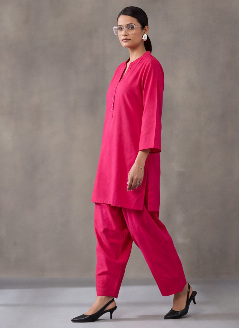 Solid Cotton Straight Kurta & Salwar Sets