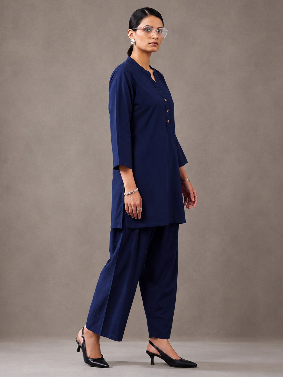 Solid Cotton Straight Kurta & Salwar Sets