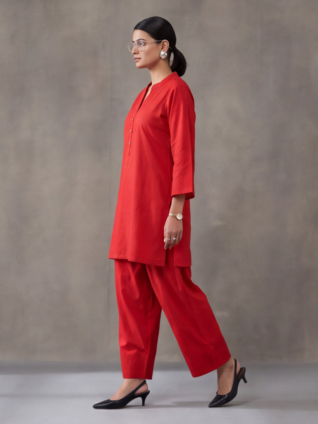 Solid Cotton Straight Kurta & Salwar Sets