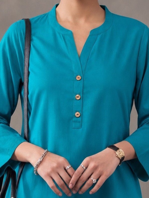 Solid Cotton Straight Kurta & Salwar Sets
