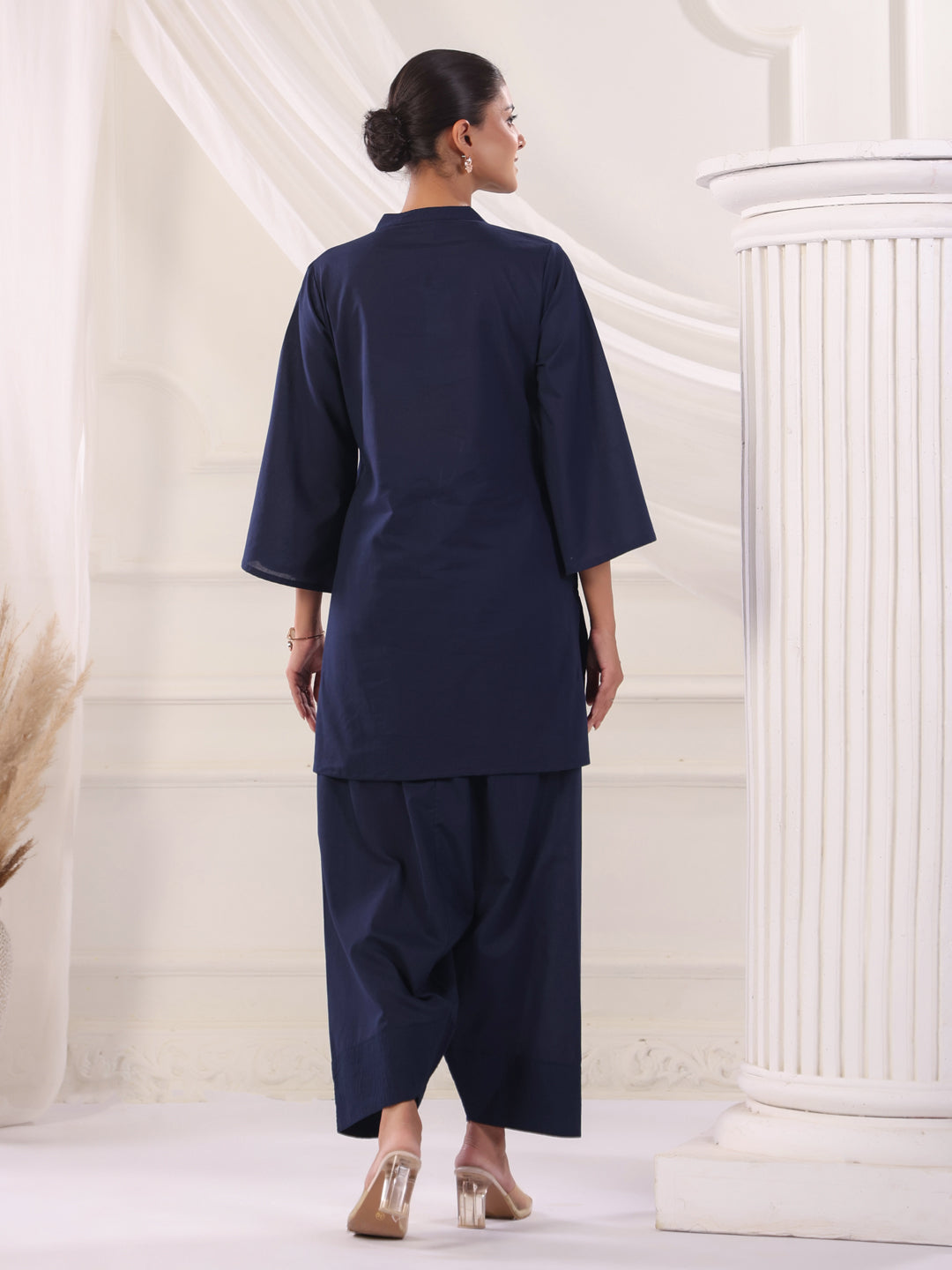 Solid Cotton Straight Kurta & Salwar Sets