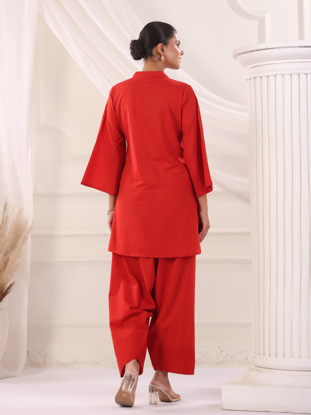 Solid Cotton Straight Kurta & Salwar Sets