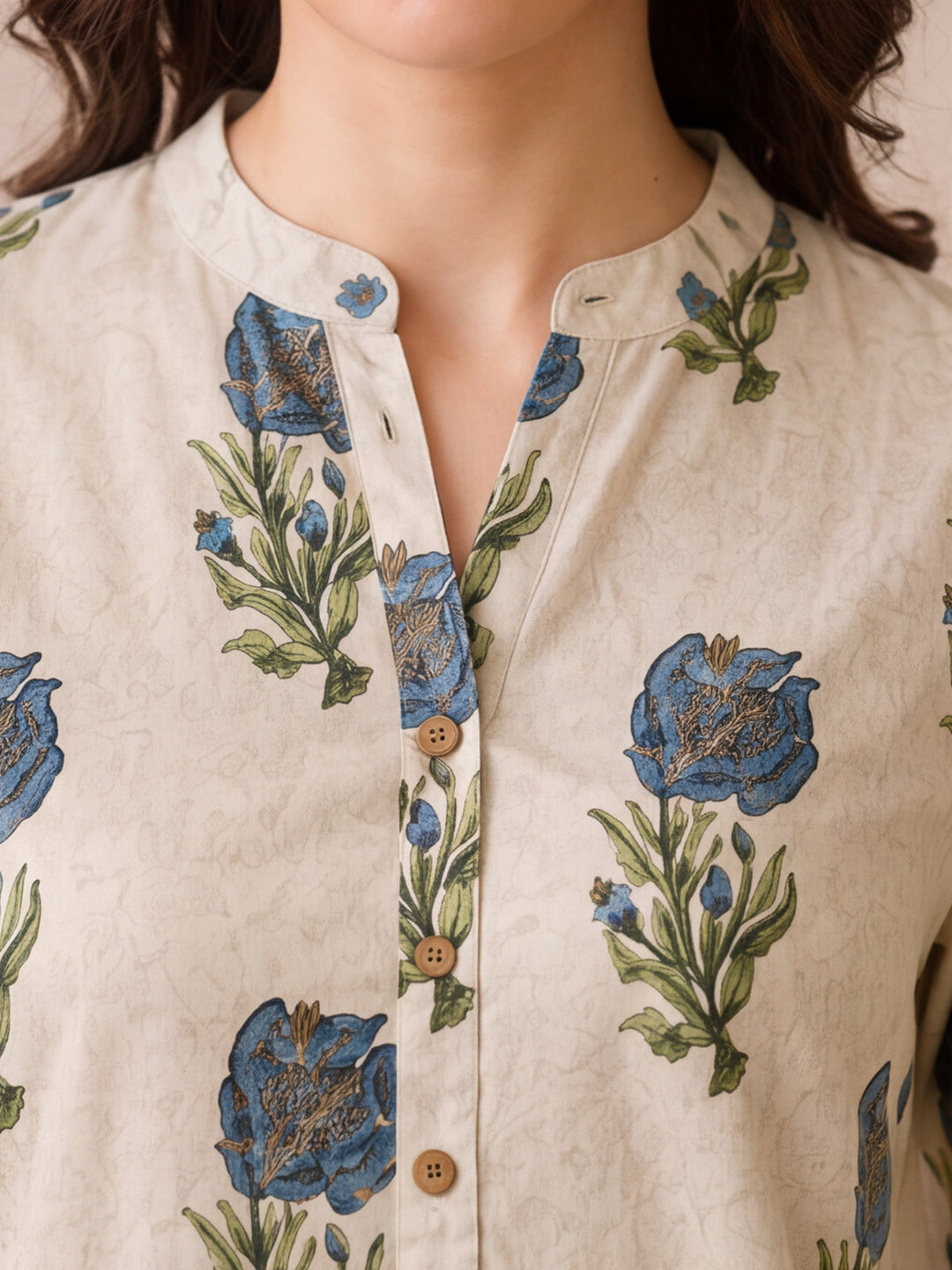 Floral Printed Straight Pure Cotton Kurta & Farshi Salwar Sets