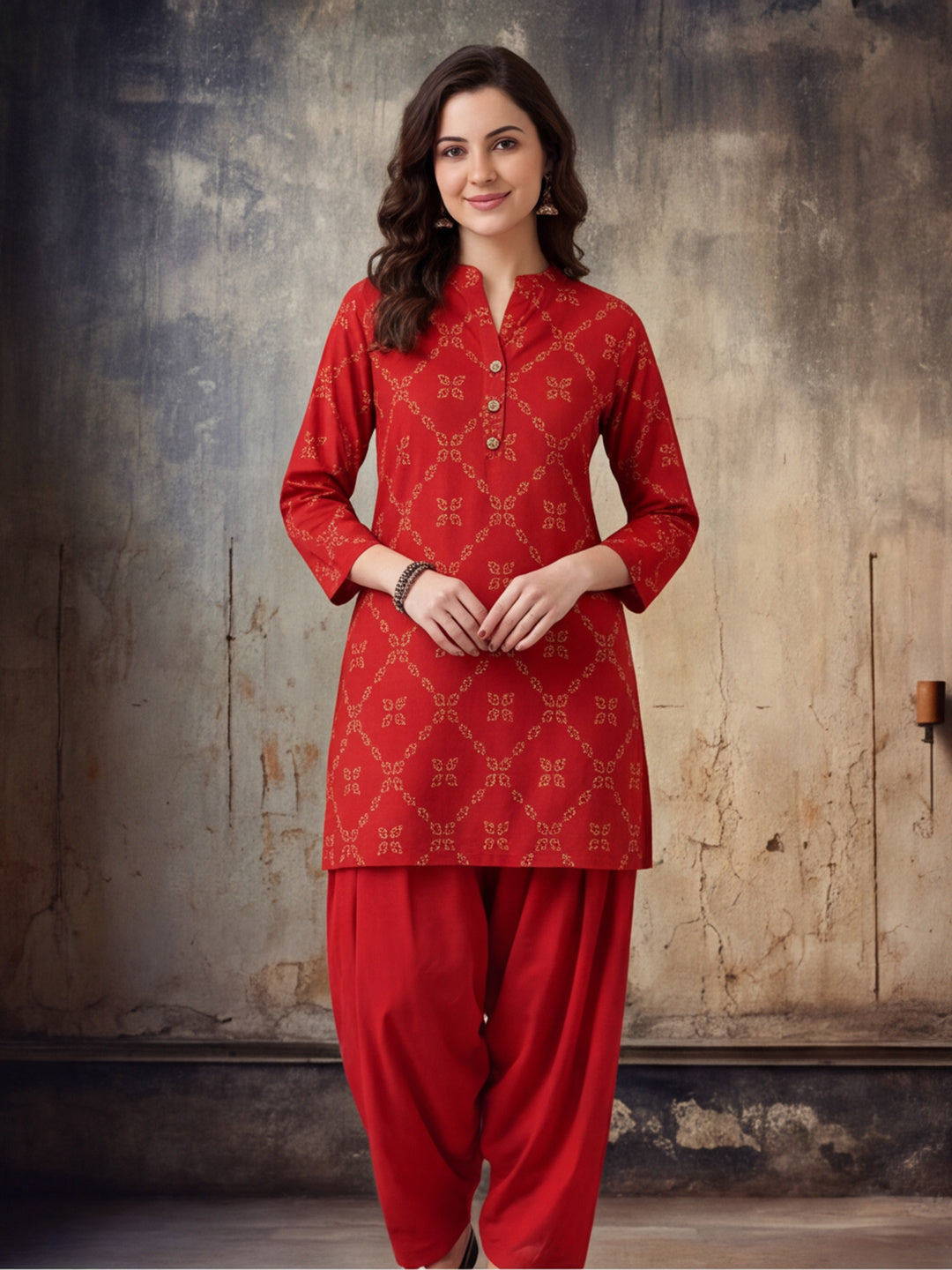 Floral Printed Straight Pure Cotton Kurta & Farshi Salwar Sets