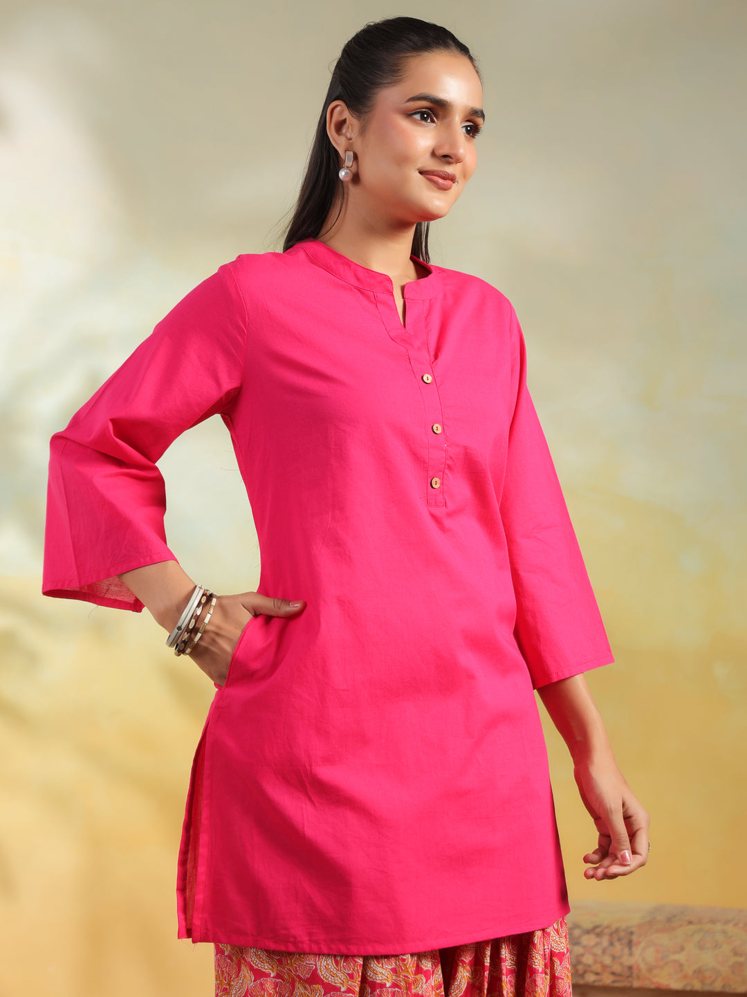 Floral Printed Straight Pure Cotton Kurta & Salwar Sets