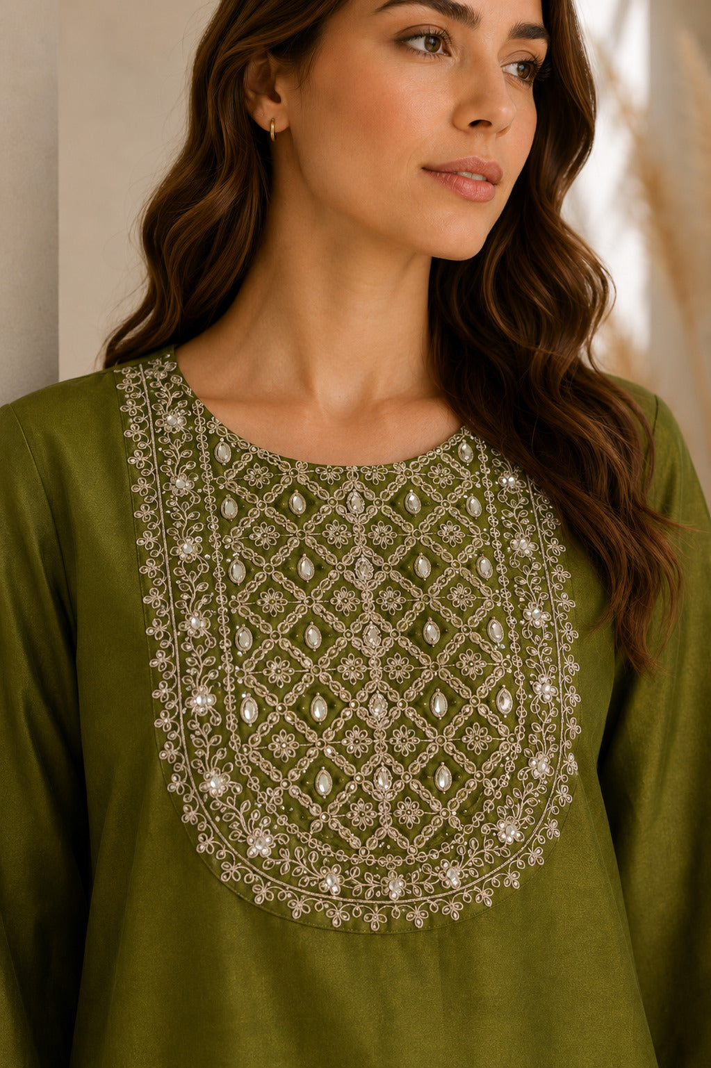 Floral Embroidered Straight Kurta & Farshi Salwar Sets