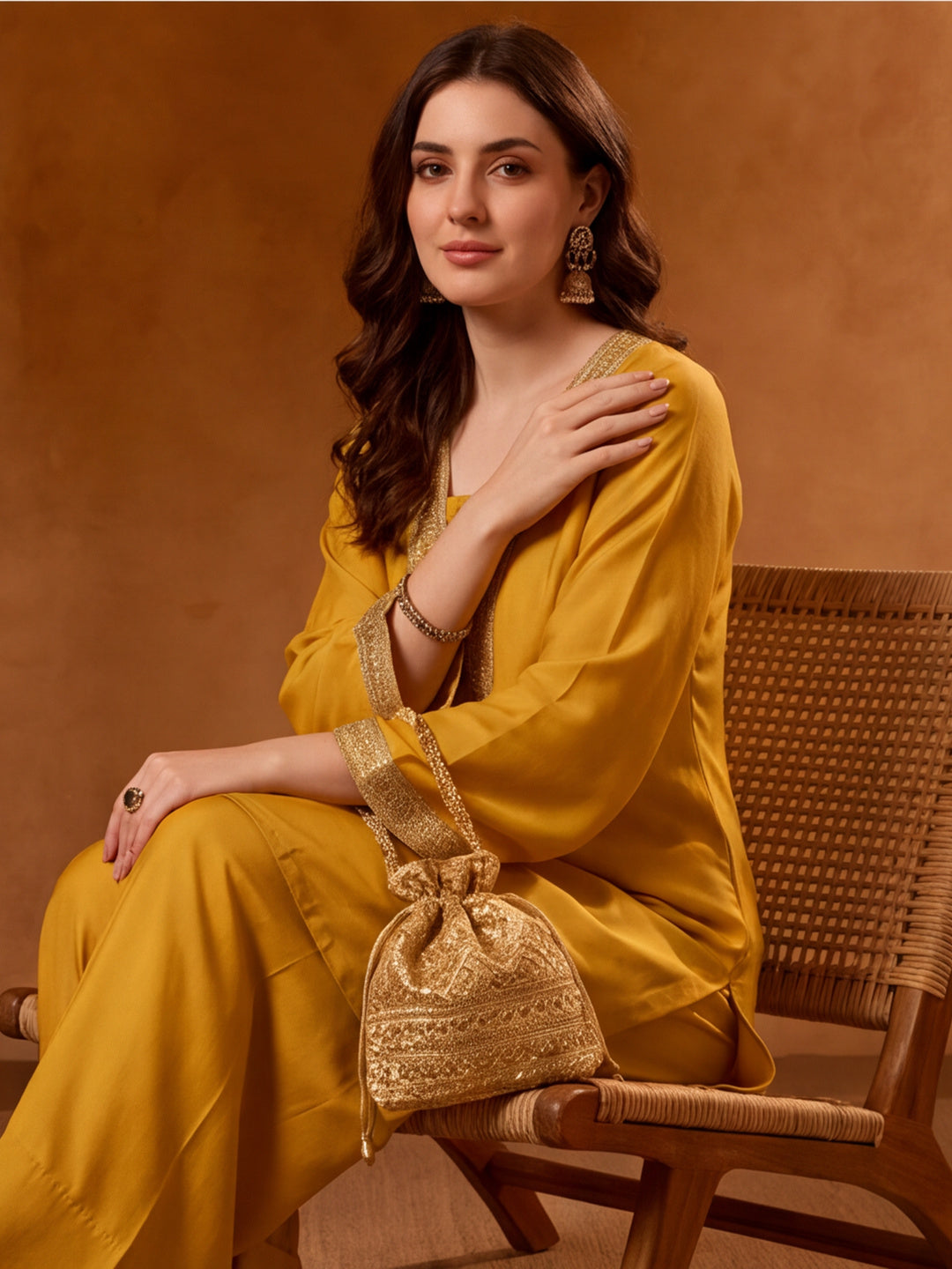 Floral Embroidered Straight Kurta & Farshi Salwar Sets