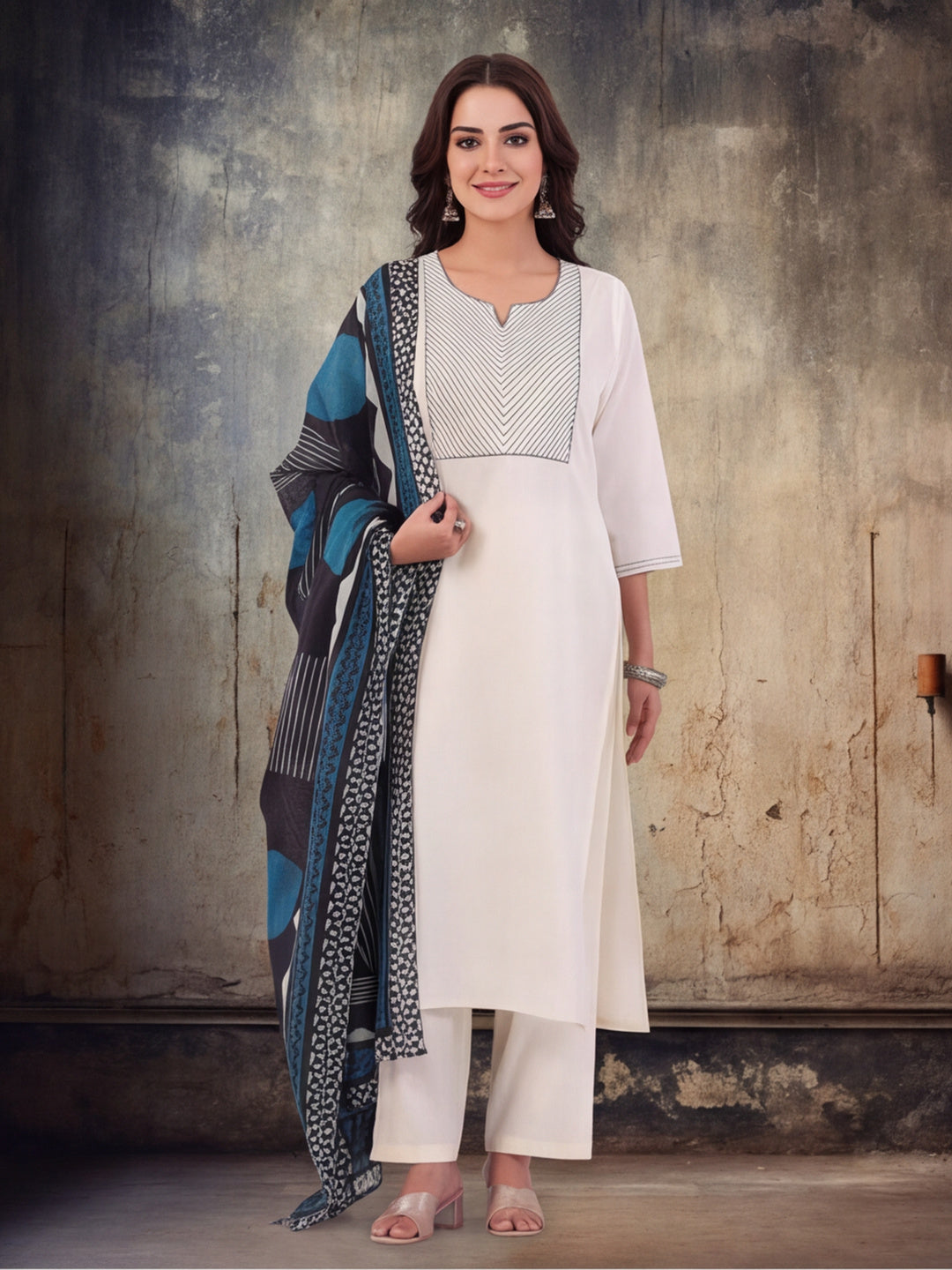 Solid Cotton Straight Kurta & Trouser Sets