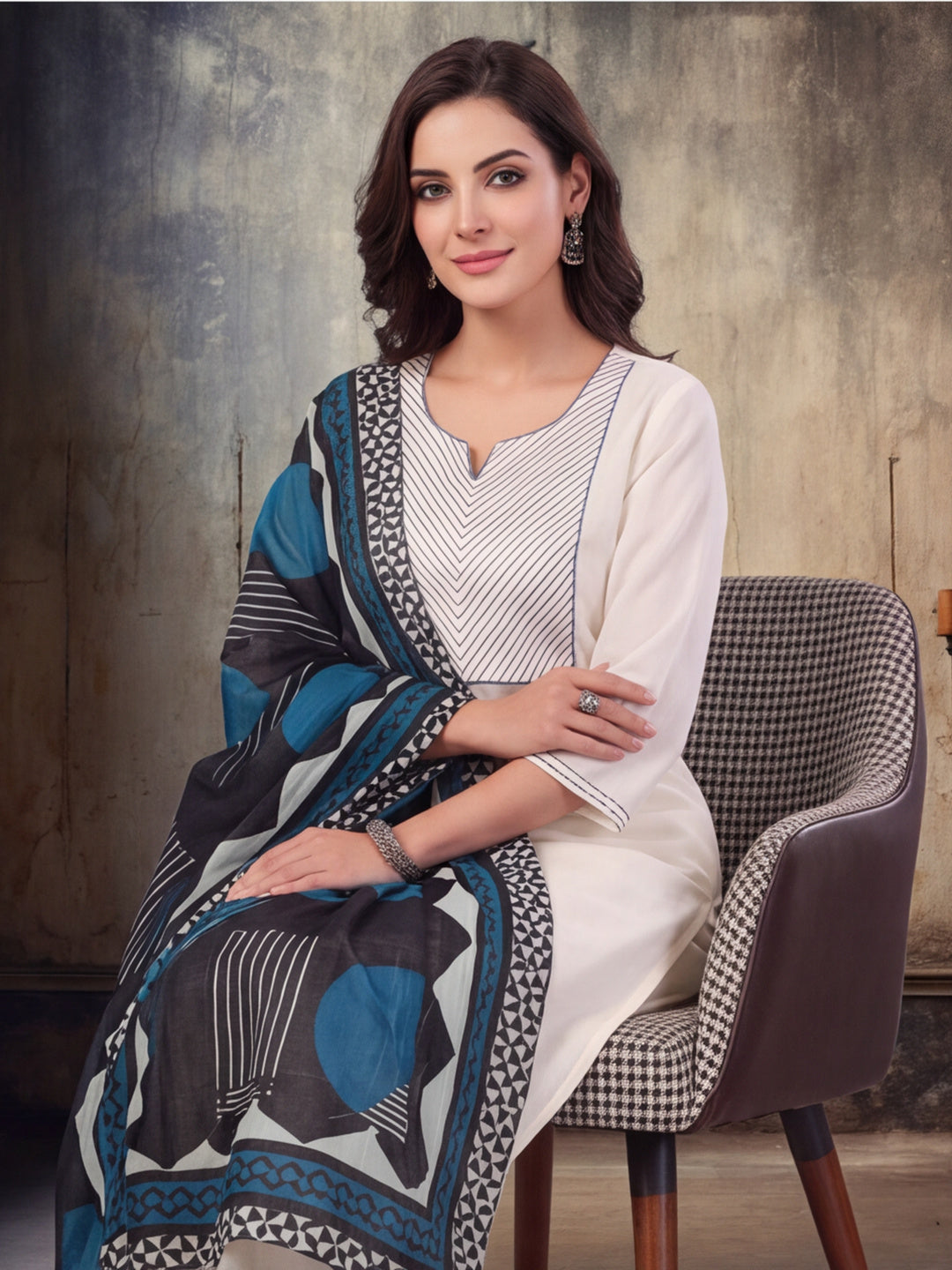 Solid Cotton Straight Kurta & Trouser Sets