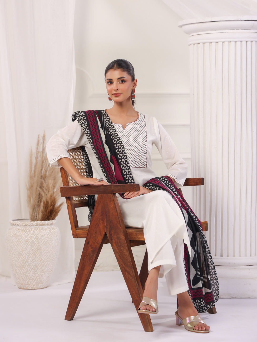 Solid Cotton Straight Kurta & Trouser Sets