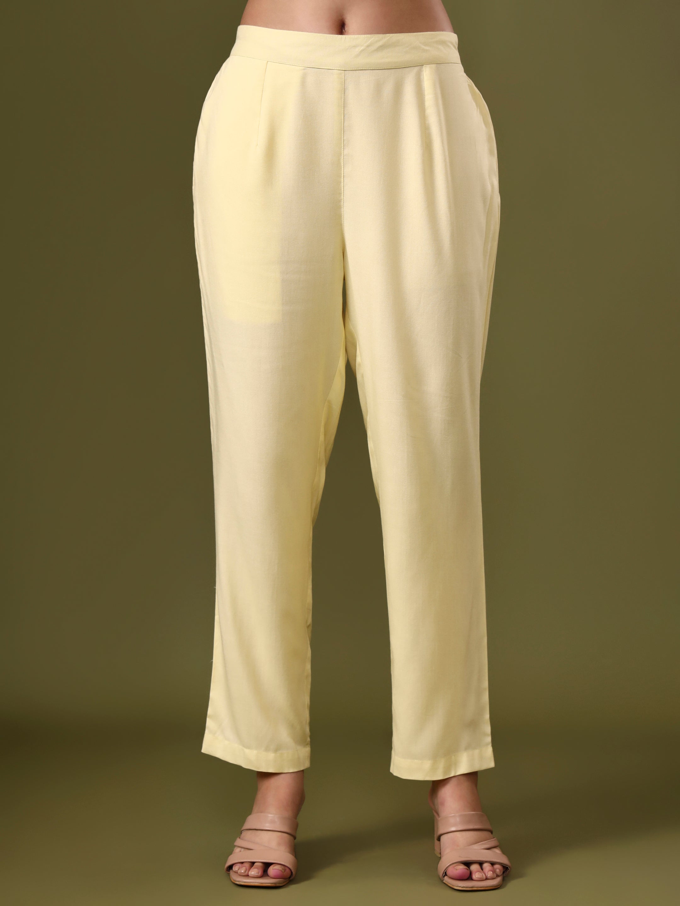 Floral Embroidered Straight Kurta & Trousers Sets