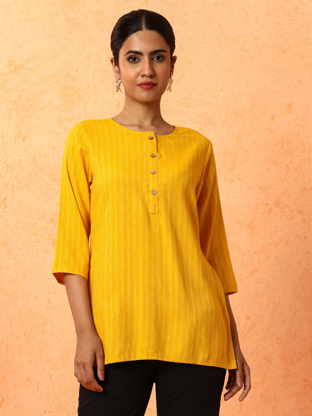 Striped Printed A-Line Kurta