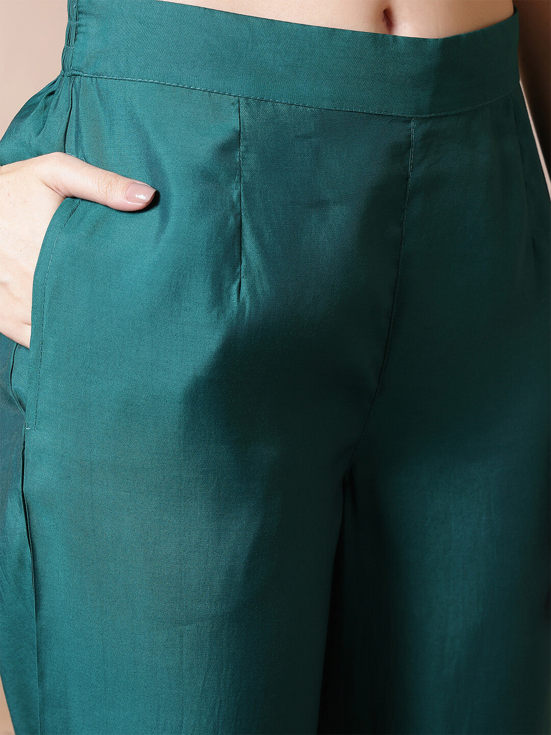 Floral Embroidered Straight Kurta & Trousers Sets