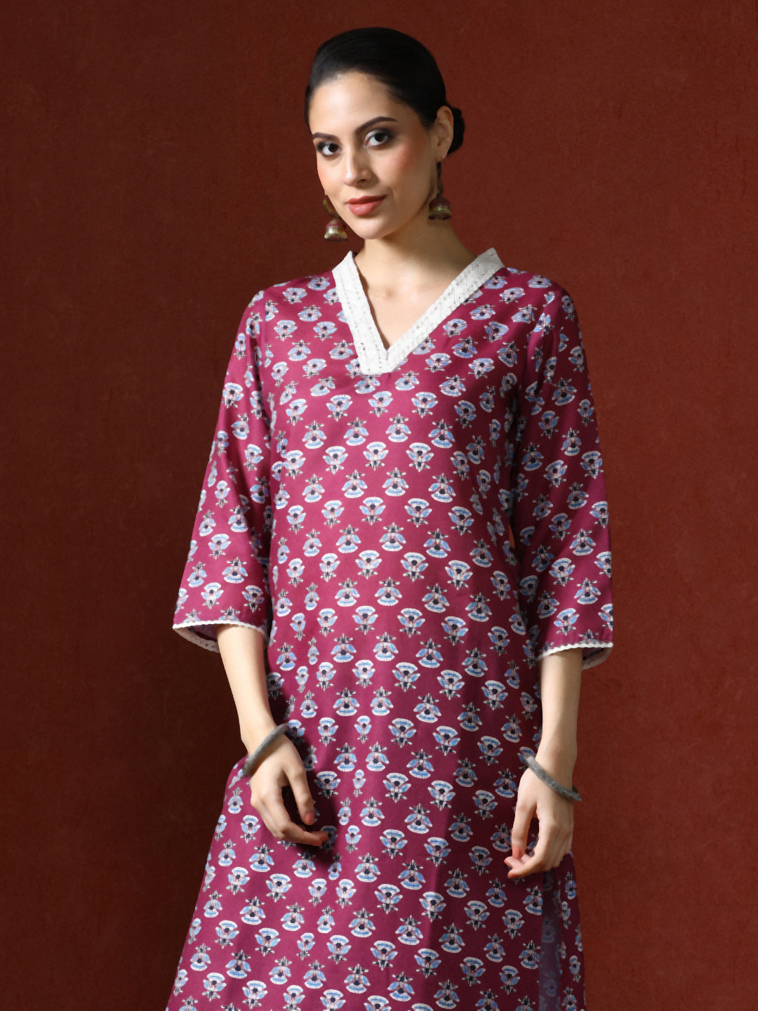 Floral Printed Straight Kurta