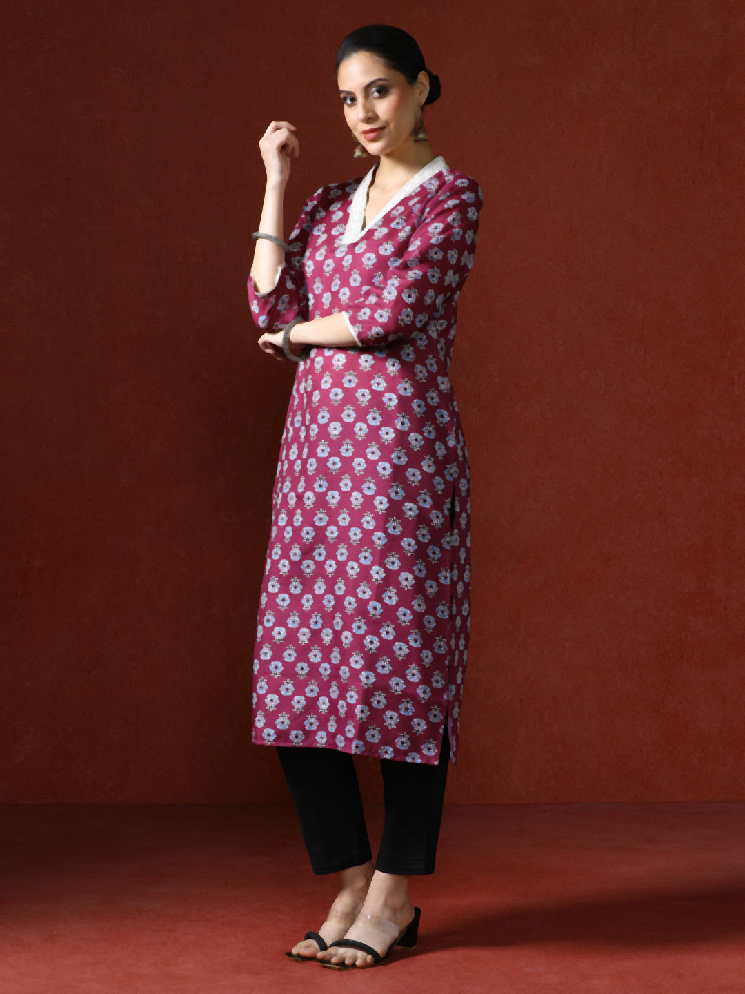 Floral Printed Straight Kurta