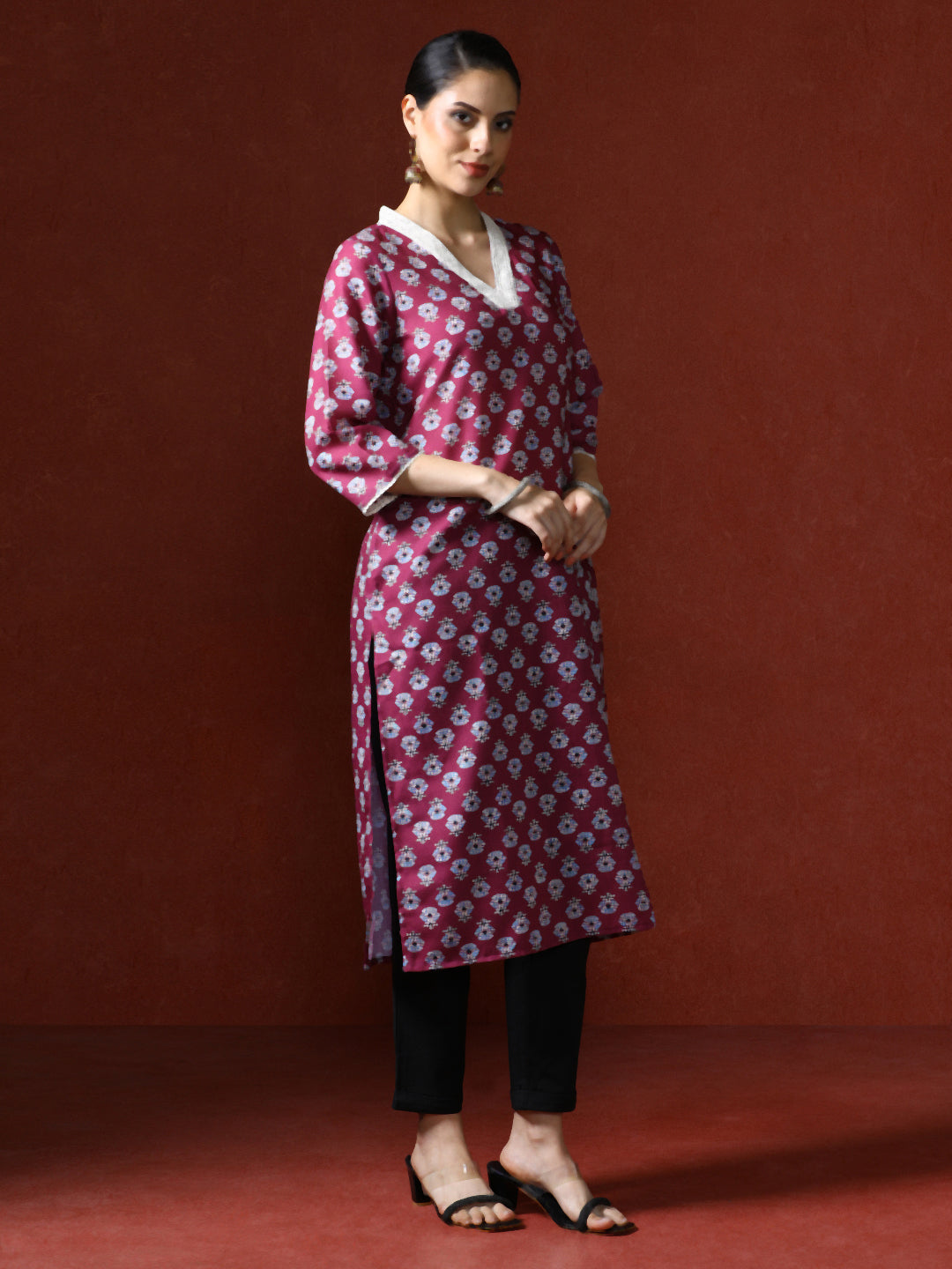 Floral Printed Straight Kurta