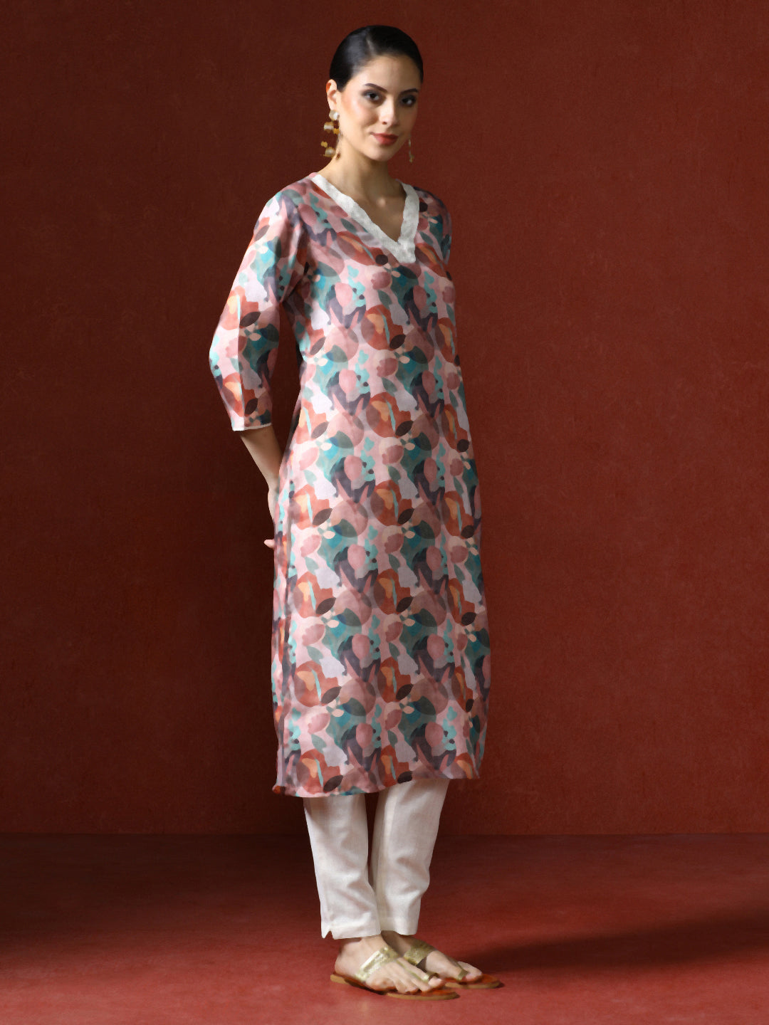 Floral Printed Straight Kurta