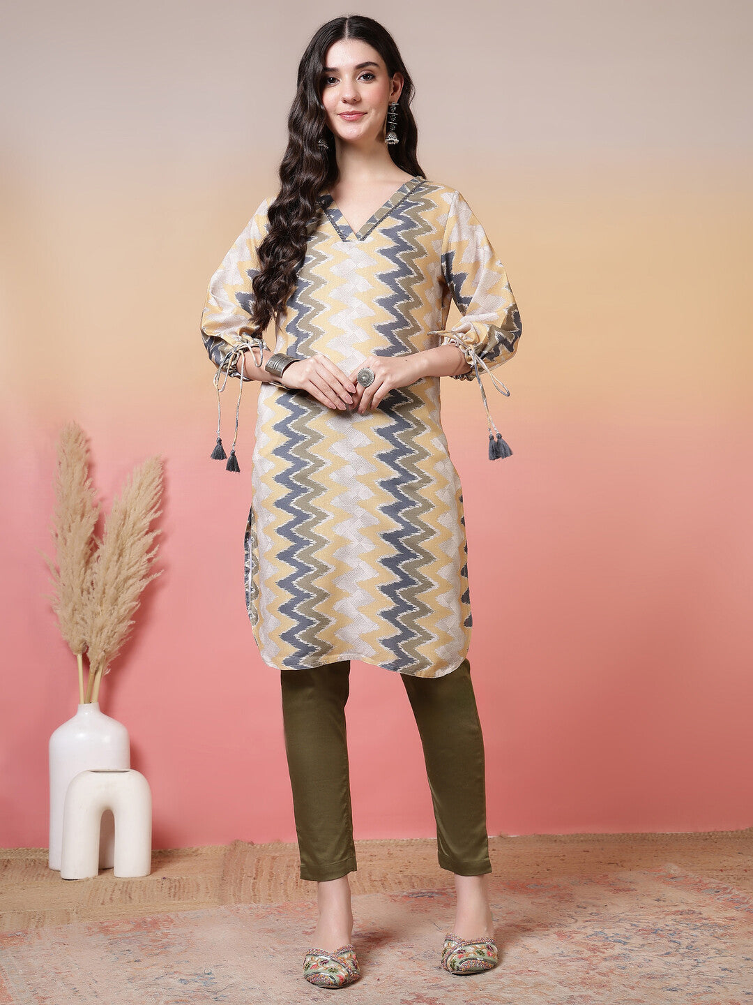 Floral Printed Straight Kurta