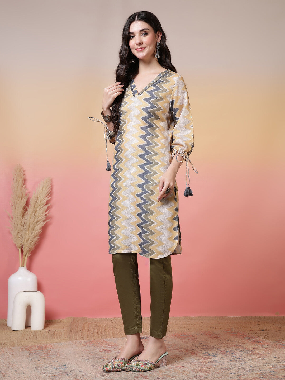 Floral Printed Straight Kurta