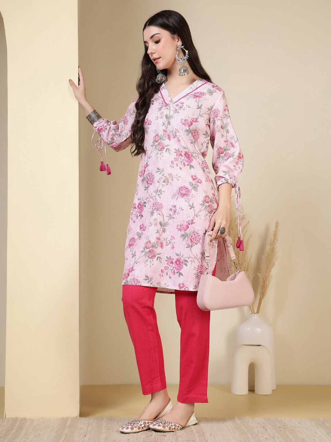 Floral Printed Straight Kurta