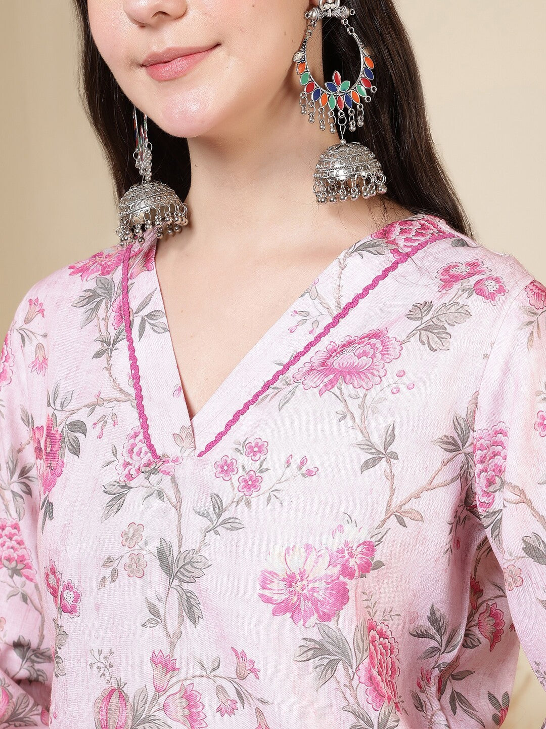 Floral Printed Straight Kurta