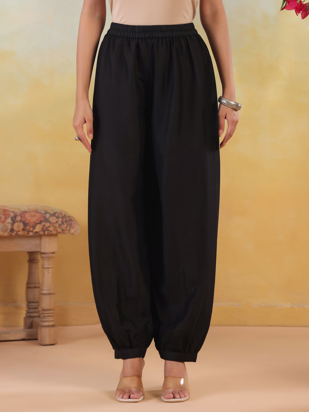 Solid Loose Fit Afgani Pant for Women