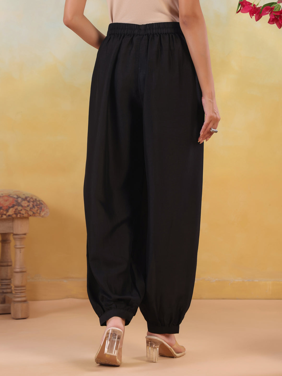 Solid Loose Fit Afgani Pant for Women