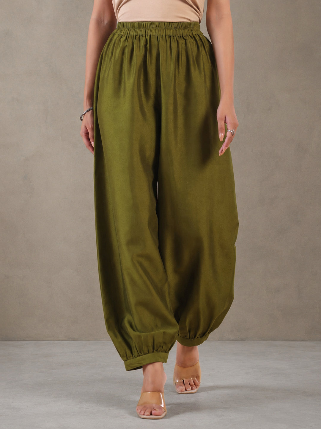 Solid Loose Fit Afgani Pant for Women