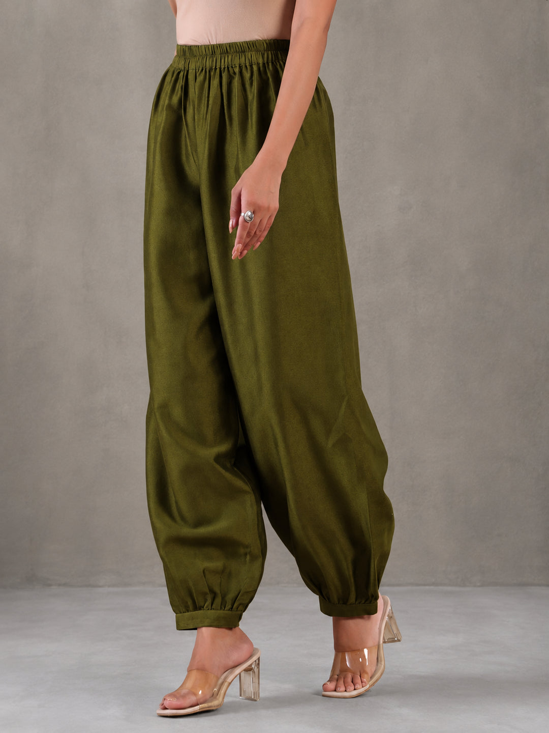 Solid Loose Fit Afgani Pant for Women
