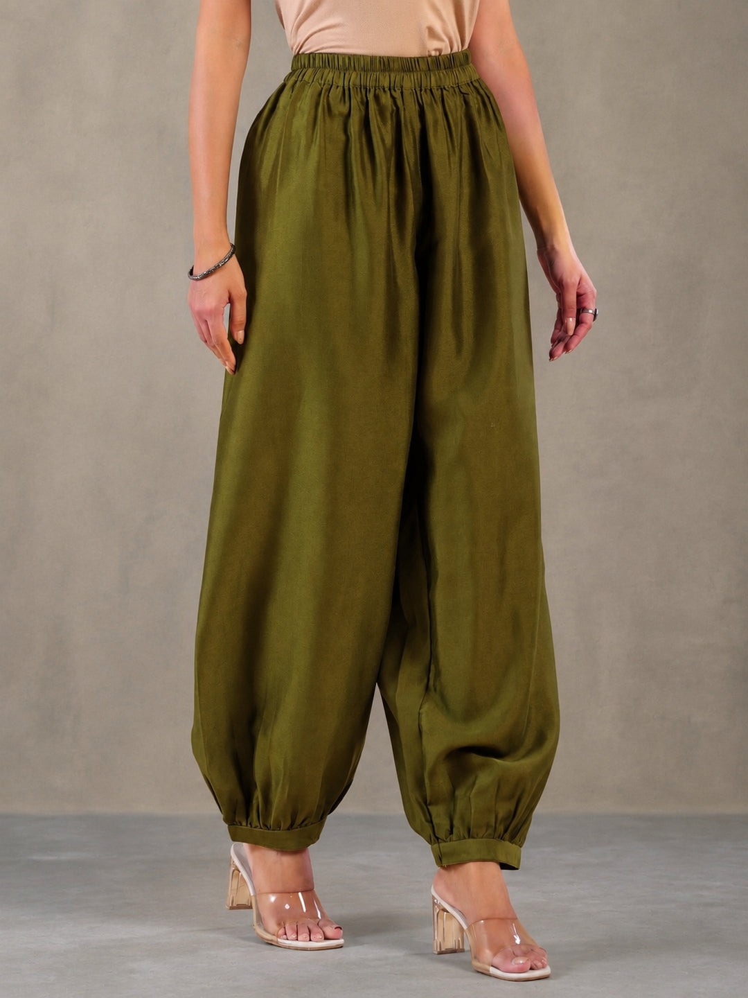 Solid Loose Fit Afgani Pant for Women