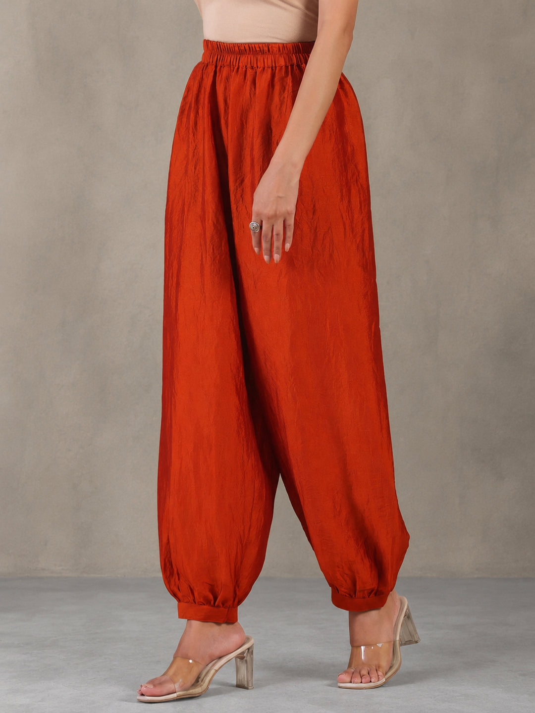 Solid Loose Fit Afgani Pant for Women