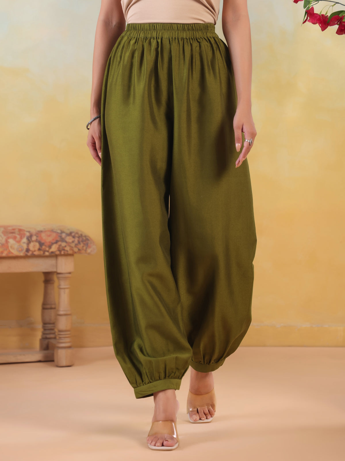 Solid Loose Fit Afghani Salwar