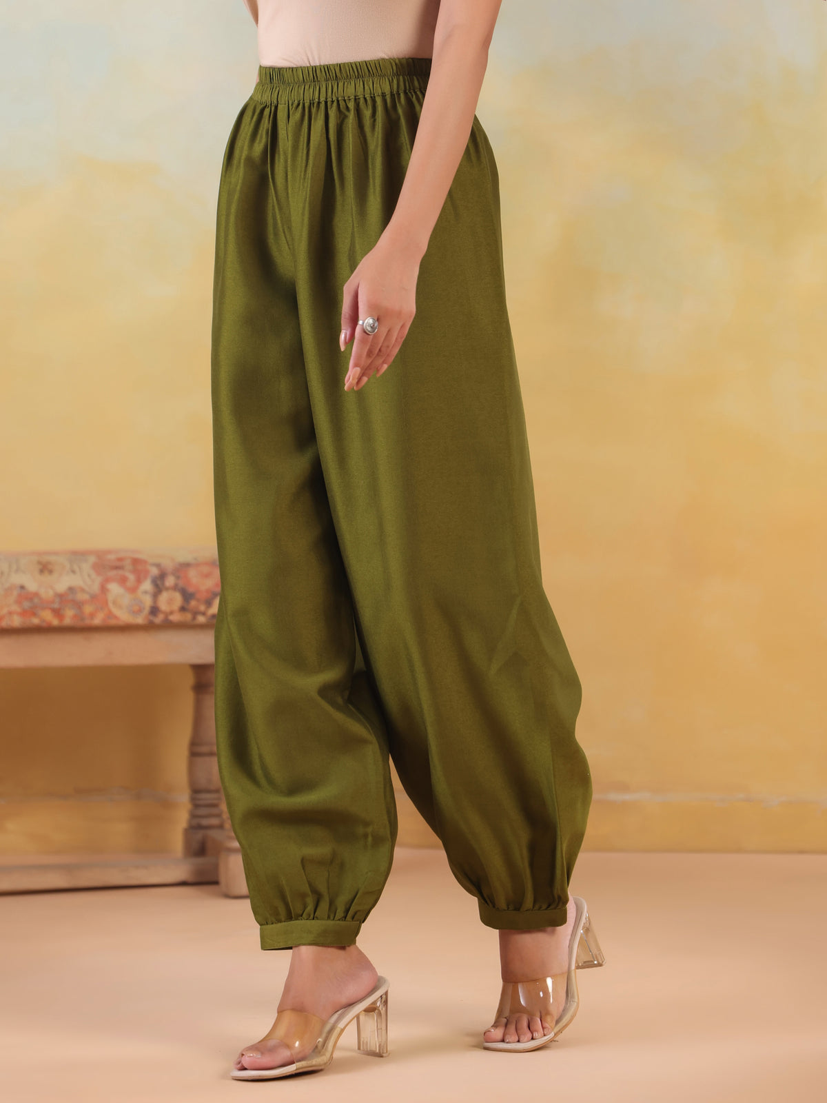 Solid Loose Fit Afghani Salwar